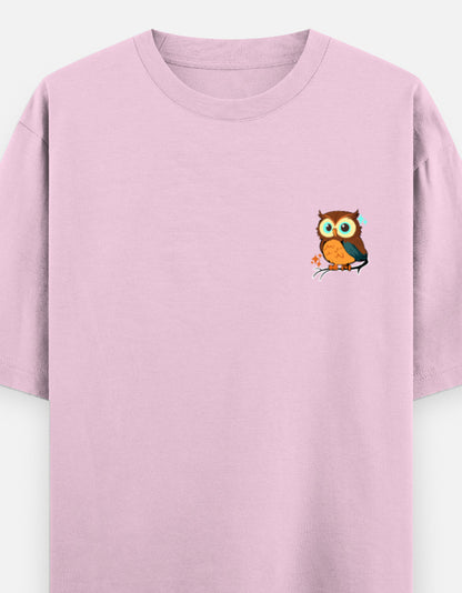 Light Baby Pink – Owl Spirit Animal Oversized Tee