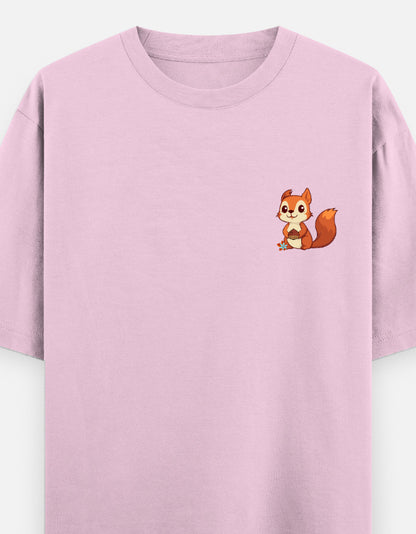 Light Baby Pink – Squirrel Spirit Animal Oversized Tee