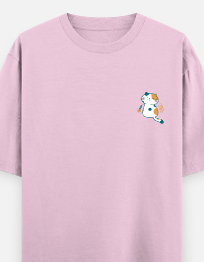 Light Baby Pink – Cat Spirit Animal Oversized Tee