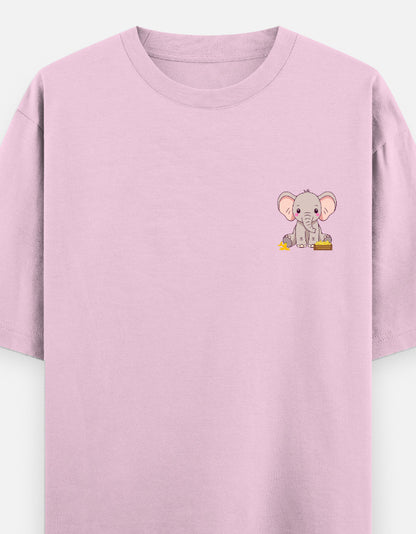 Ivory League oversized t-shirt front pocket print — Light Baby Pink drop-shoulder unisex tee | StyleUp.Today