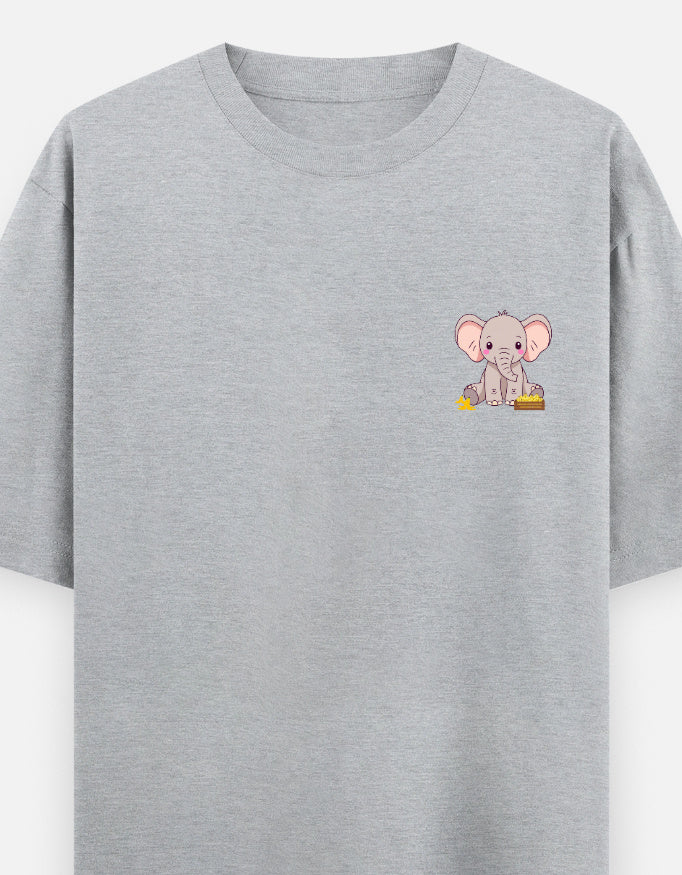 Ivory League oversized t-shirt front pocket print — Grey Melange drop-shoulder unisex tee | StyleUp.Today