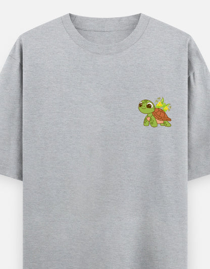 Grey Melange – Tortoise Spirit Animal Oversized Tee
