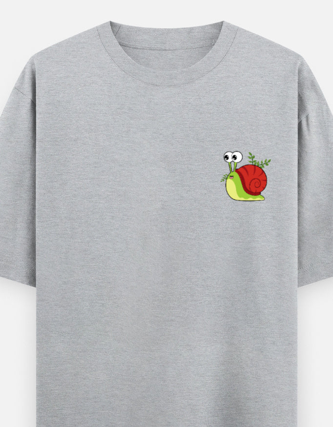 Grey Melange – Snail Spirit Animal Oversized Tee