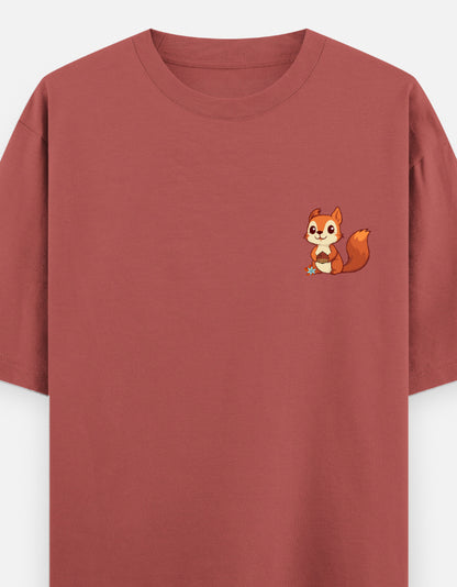 Coral – Squirrel Spirit Animal Oversized Tee