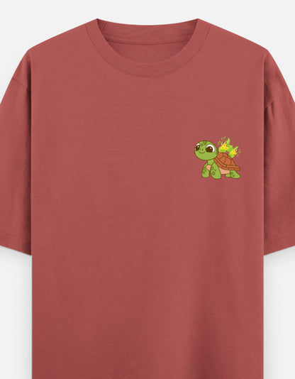 Coral – Tortoise Spirit Animal Oversized Tee