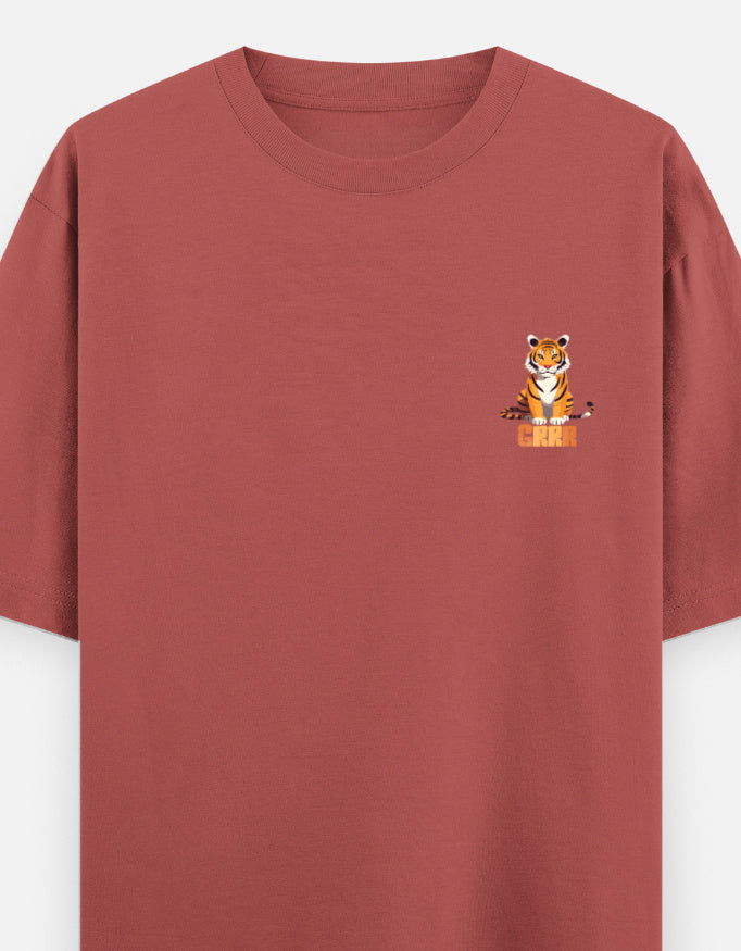 Coral – Tiger Spirit Animal Oversized Tee
