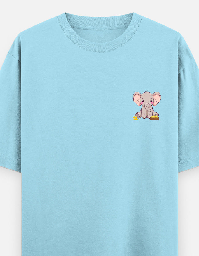 Ivory League oversized t-shirt front pocket print — Baby Blue drop-shoulder unisex tee | StyleUp.Today