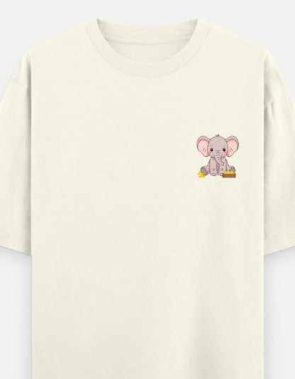 Ivory League oversized t-shirt front pocket print — Off White drop-shoulder unisex tee | StyleUp.Today