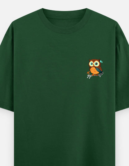 Bottle Green – Owl Spirit Animal Oversized Tee
