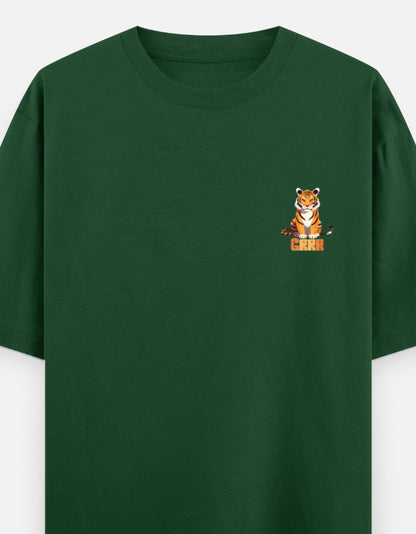 Bottle Green – Tiger Spirit Animal Oversized Tee