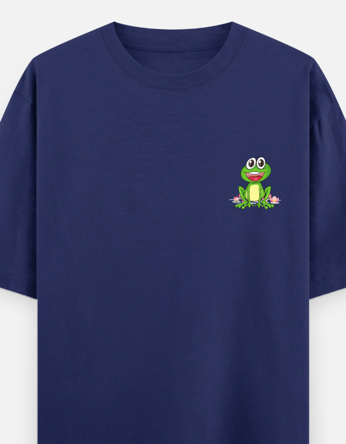 Leap Of Faith oversized t-shirt front pocket print — Royal Blue drop-shoulder unisex tee | StyleUp.Today