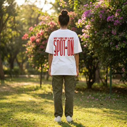 Spot On oversized graphic tee worn in an Indian street-style setting — Baby Blue streetwear India | StyleUp.Today