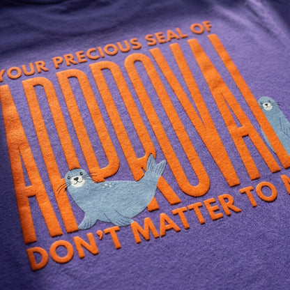 Seal Of Approval oversized graphic tee worn in an Indian street-style setting — Purple streetwear India | StyleUp.Today