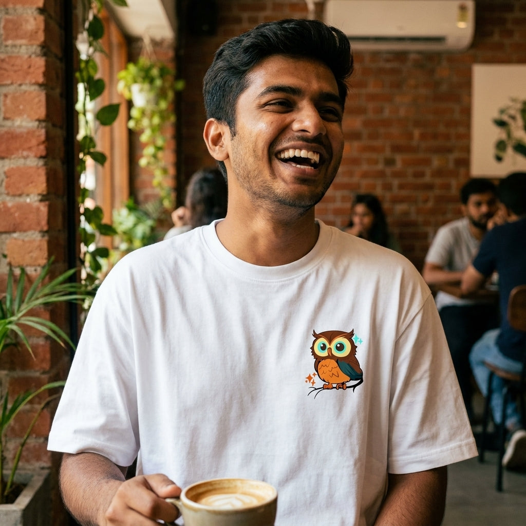 Owl Spirit Animal Oversized Tee – lifestyle